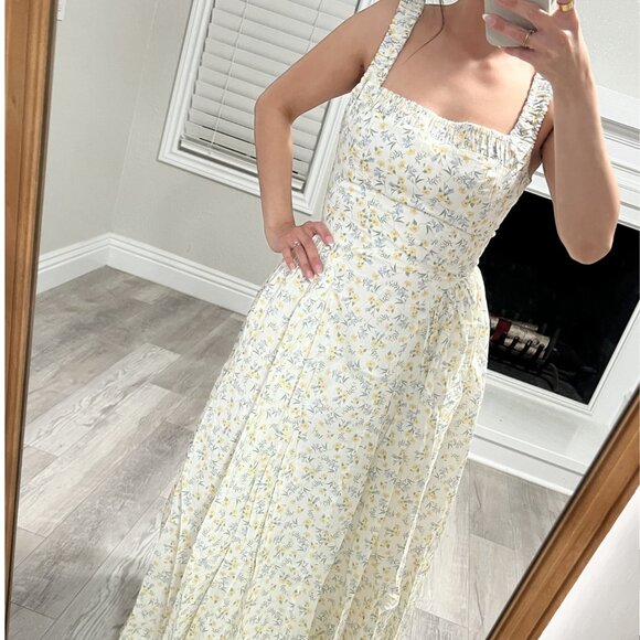 Cottage Yellow Floral Midi (M) Dress| Easter Church Dress| Bridgerton - Picture 4 of 8